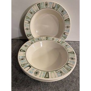 3 Vintage Taylorstone Chathay Soup/Cereal Bowls, Atomic Starburst Design  #1516